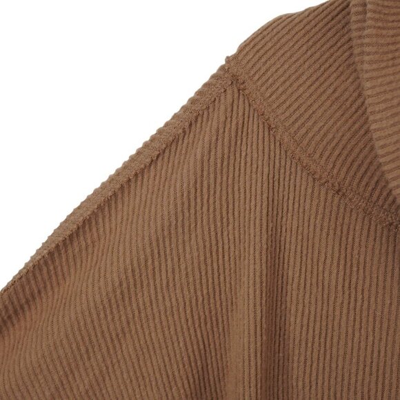 We The‎ Free Womens Ribbed Brown Cowl Neck Long Sleeve Sweater Size XL - Picture 6 of 9
